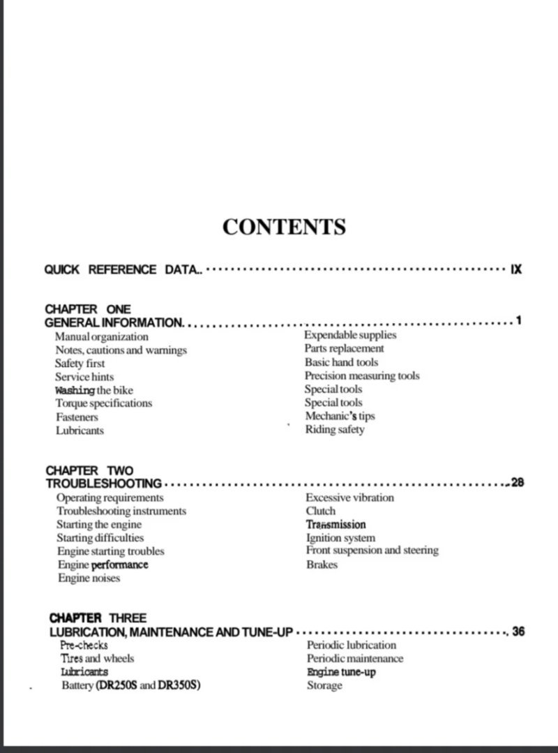 Manual de Taller Suzuki DR 250/350 - Imagen 2