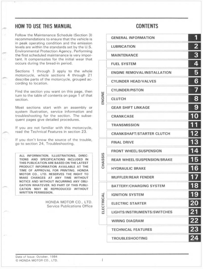 Manual de Taller Honda CB700SC Nighthawk 1984-1986 - Imagen 2