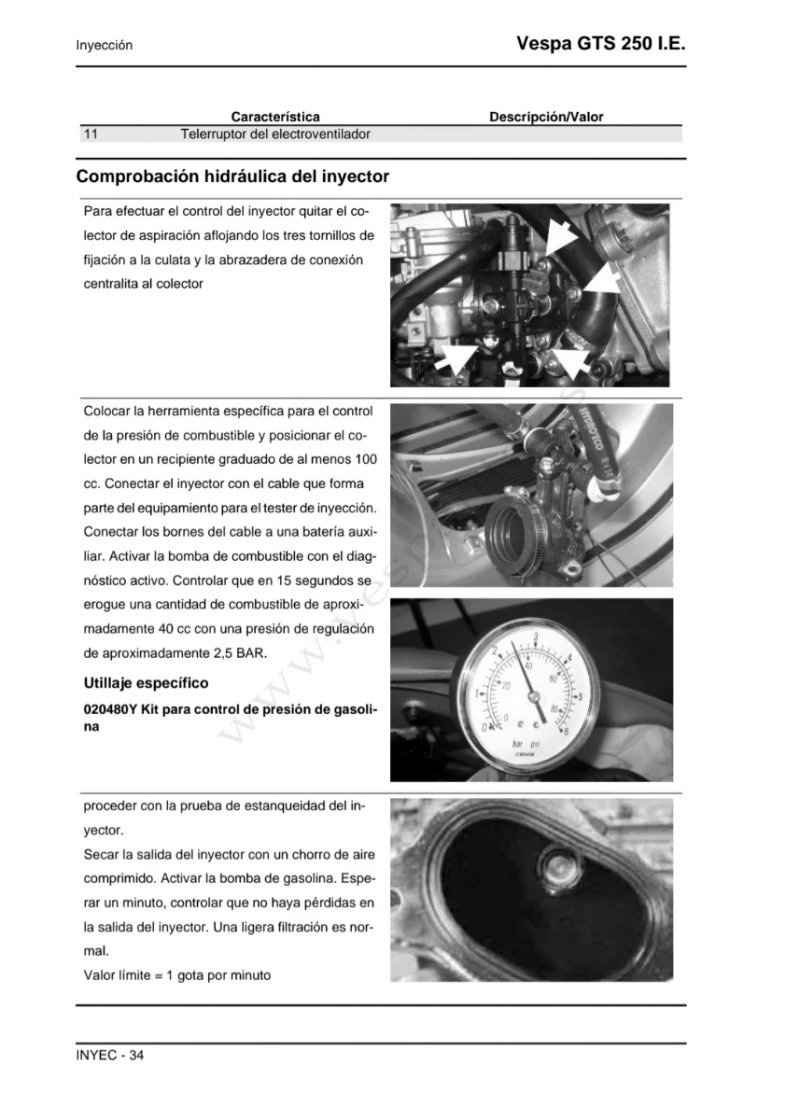 Manual de Taller Vespa GTS 250 I.E. 2007 - Imagen 3