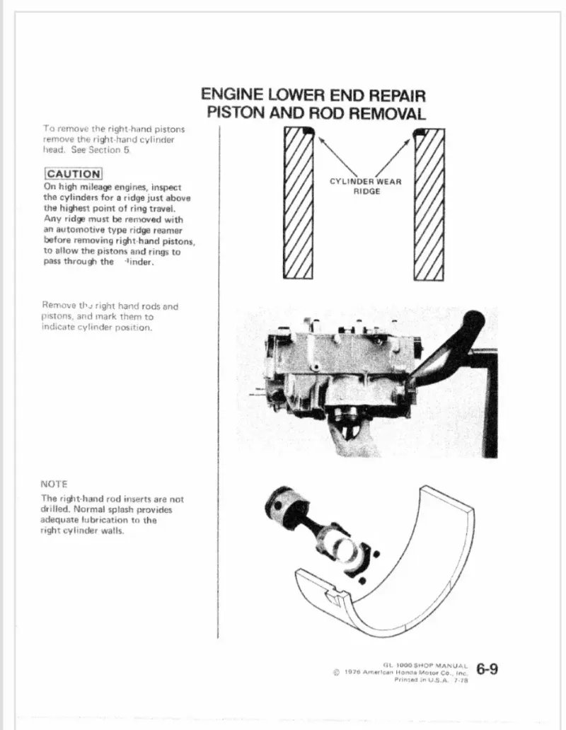 Manual de Taller Honda Gold Wing GL1000 1978 - Imagen 3