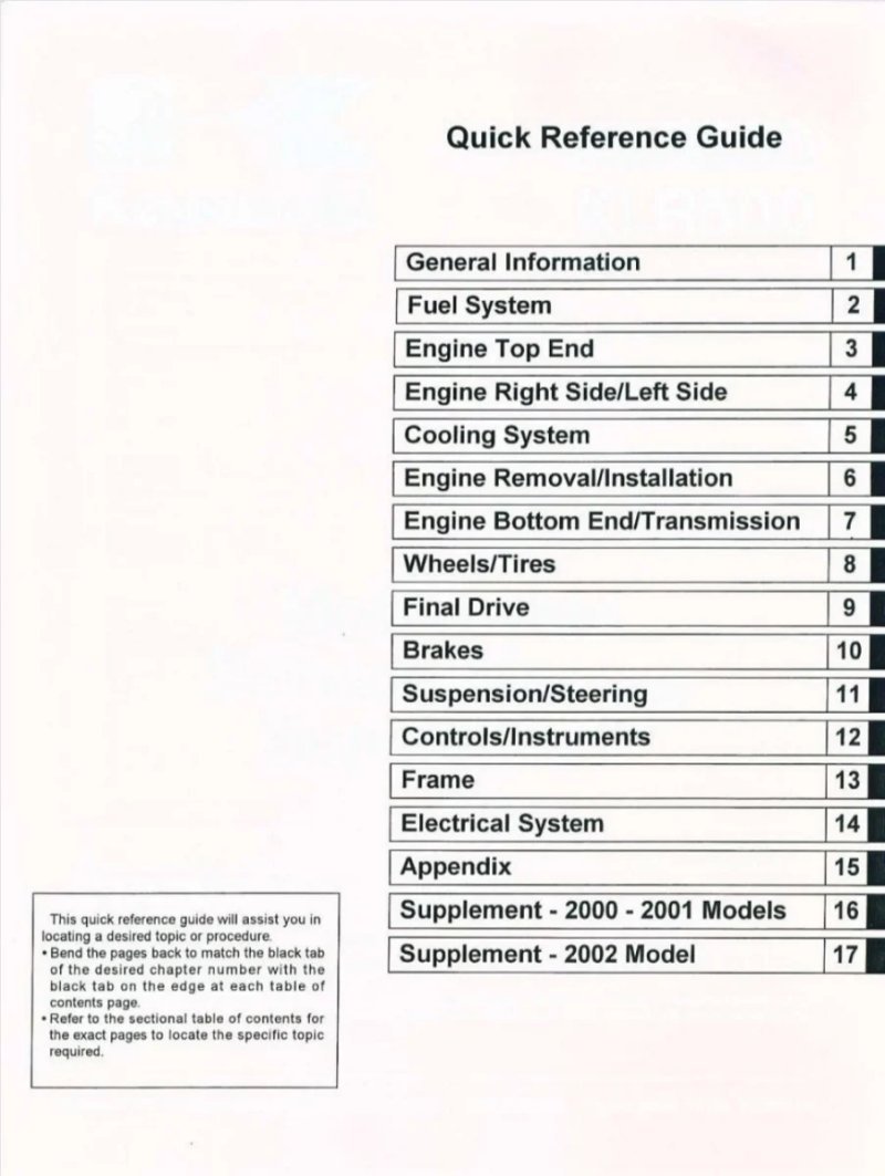 Manual de Taller Kawasaki KLR650 / KLR500 1994 - Imagen 2