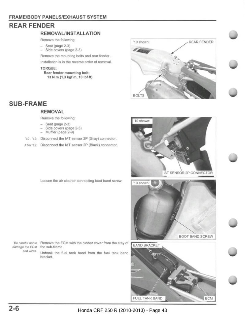 Manual de Taller Honda CRF250R 2010-2013 - Imagen 3