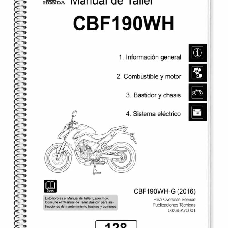 Manual Taller Honda CBF190WH 2016