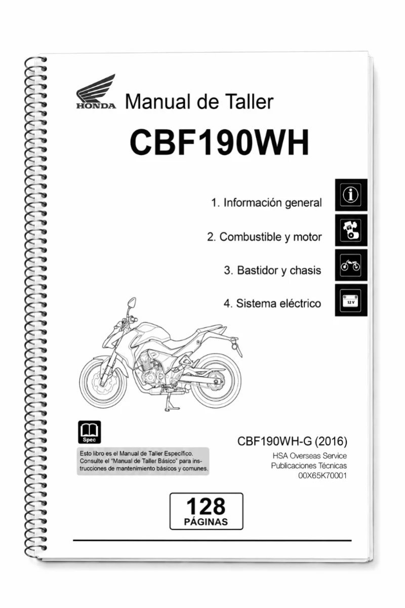 Manual de Taller Honda CBF190WH 2016
