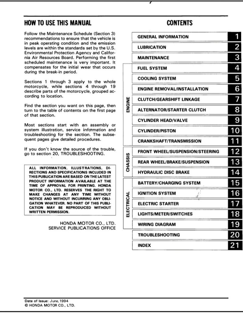 Manual de Taller Honda VT600C Shadow VLX 1995 - Imagen 2
