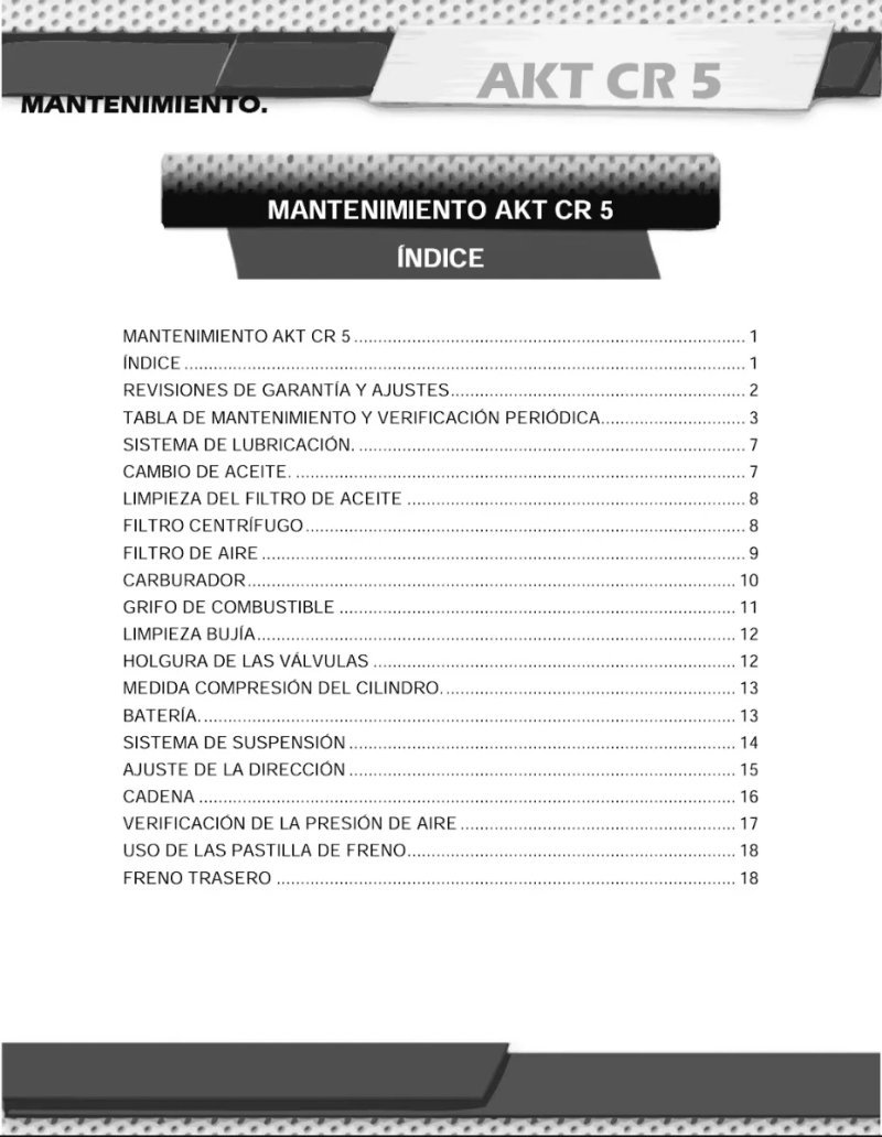 Manual de Taller AKT CR5 2012 - Imagen 2