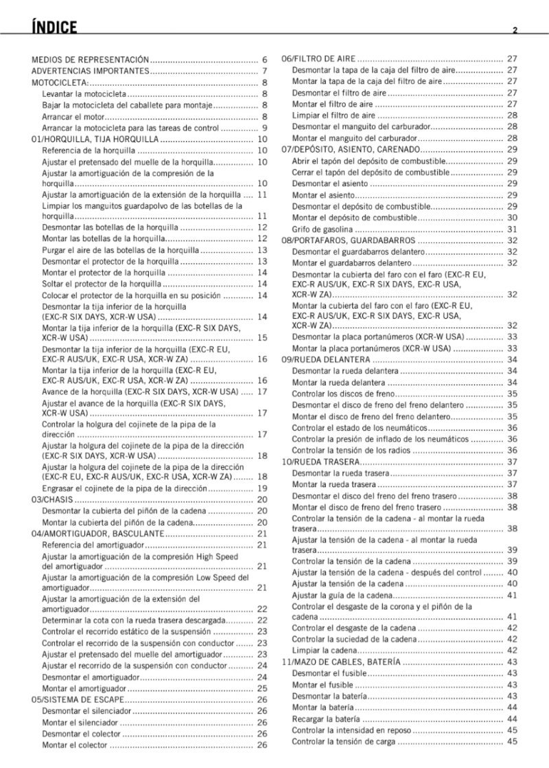 Manual de Taller KTM 450 / 530 EXC-R (2008-2011) - Imagen 2