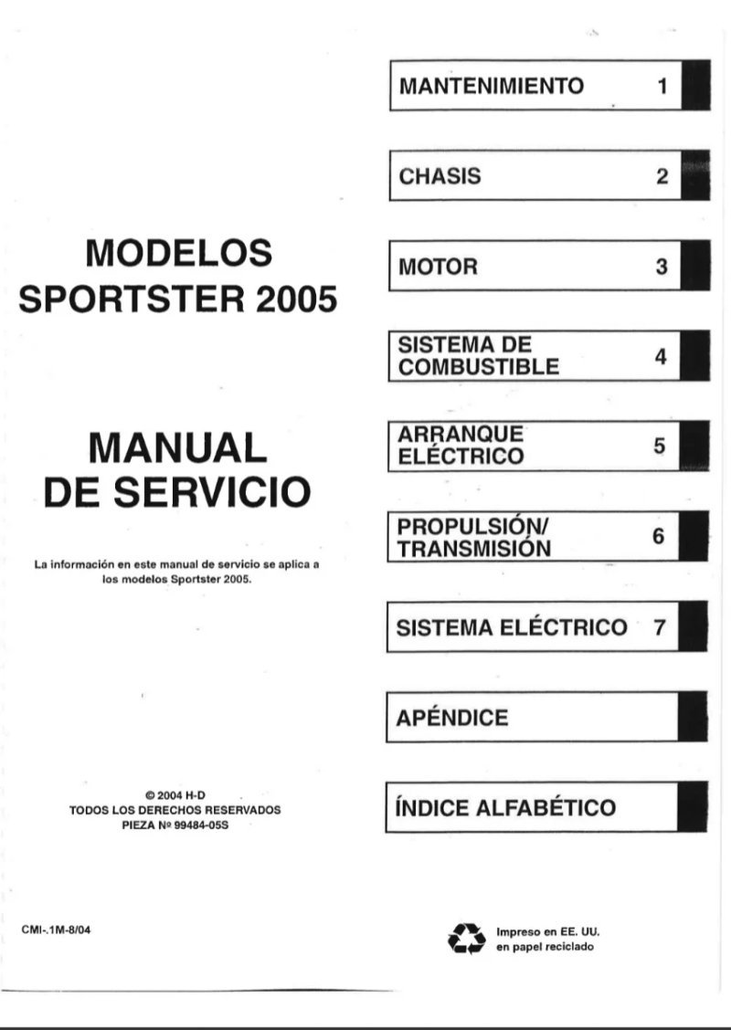 Manual de Taller Harley-Davidson Sportster 2005 - Imagen 2