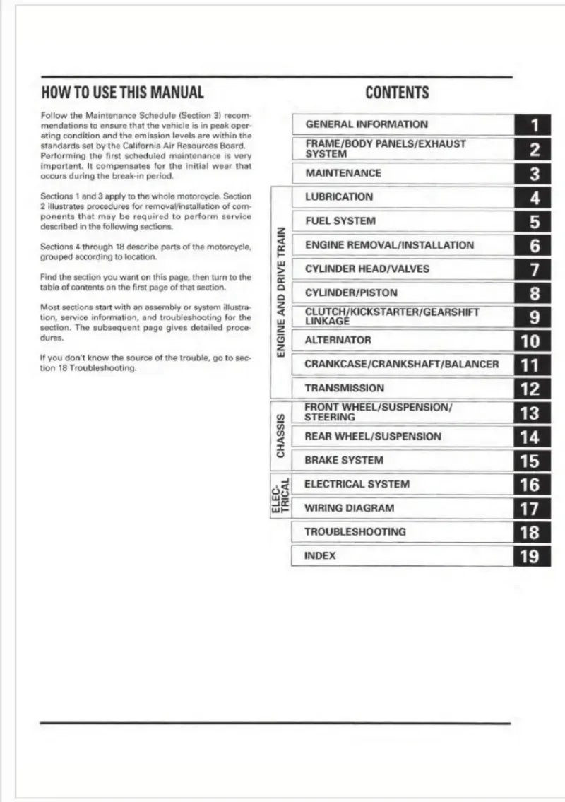 Manual de Taller Honda XR250R 1996 - Imagen 2