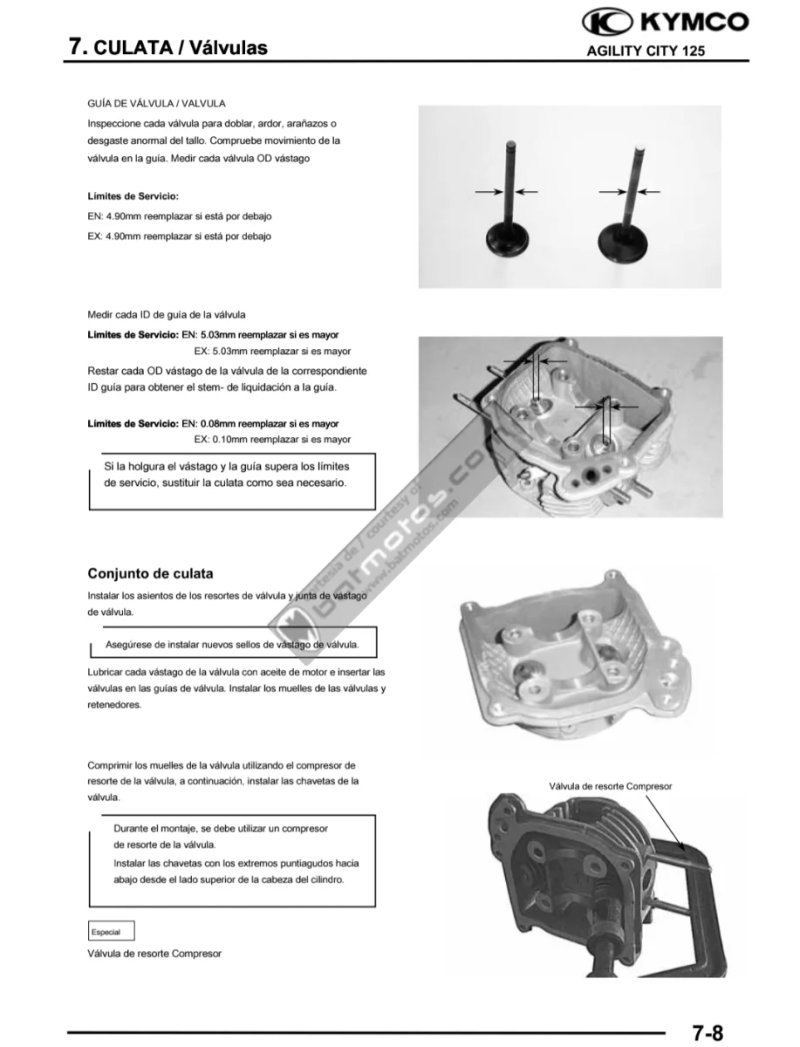 Manual de Taller Kymco Agility City 125 2012 - Imagen 3