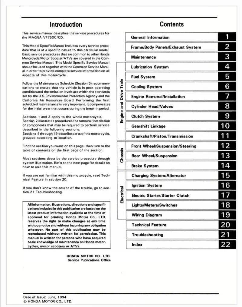 Manual de Taller Honda Magna VF750C/CD 1994-2003 - Imagen 2