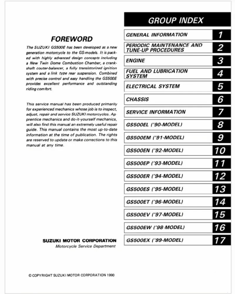 Manual de Taller Suzuki GS500E - Imagen 2