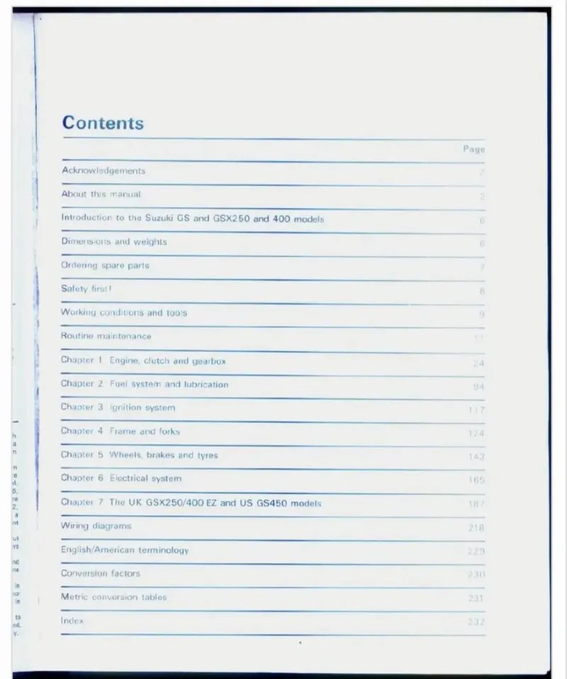 Manual de Taller Suzuki GS/GSX 250-450cc 1979-1985 - Imagen 2