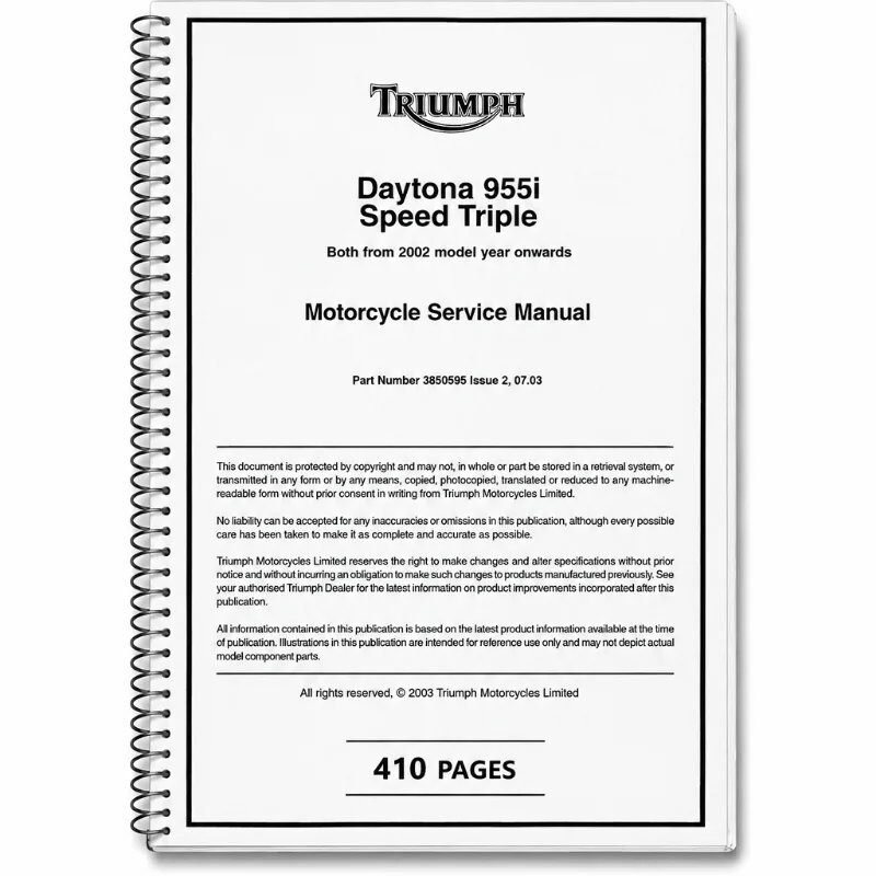Manual de Taller Triumph Daytona 955i Speed Triple
