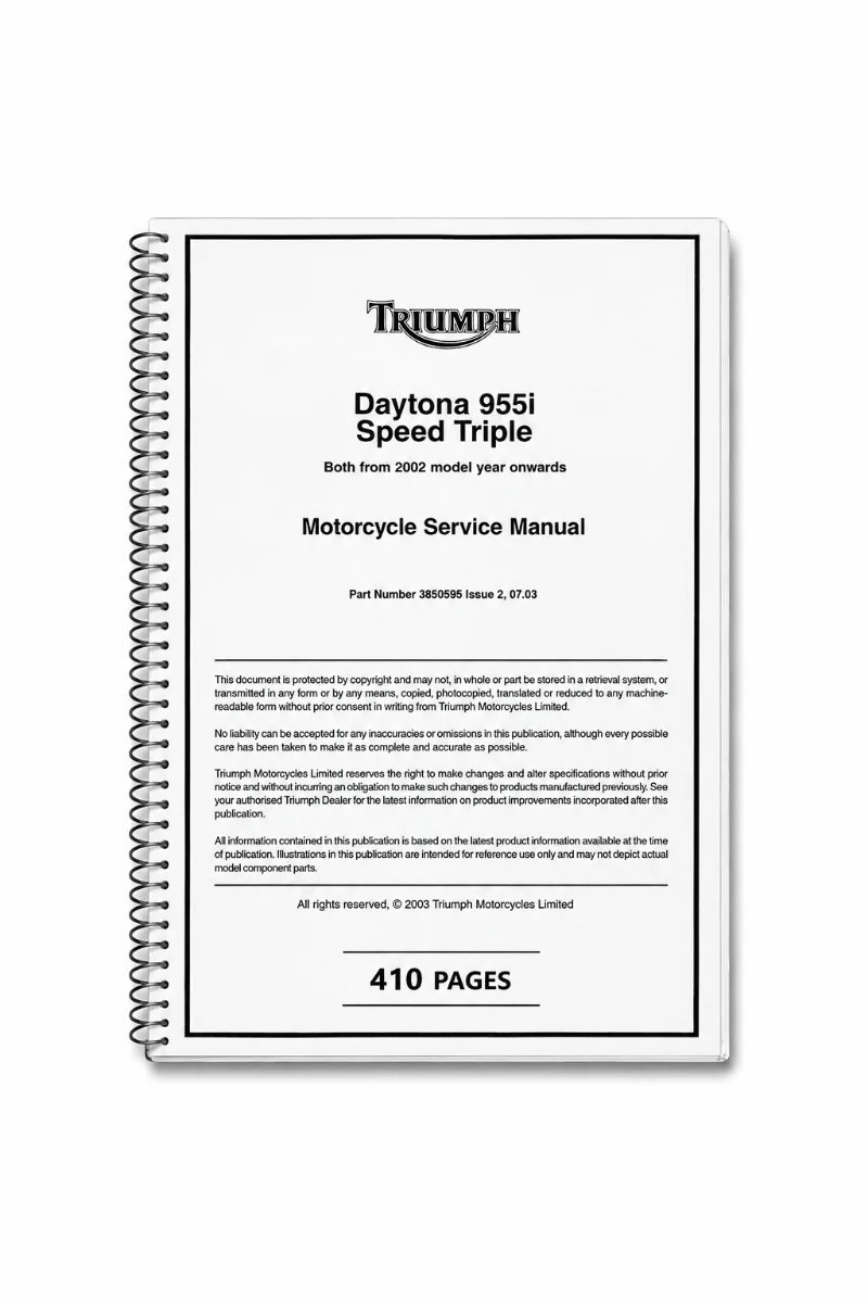 Manual de Taller Triumph Daytona 955i Speed Triple