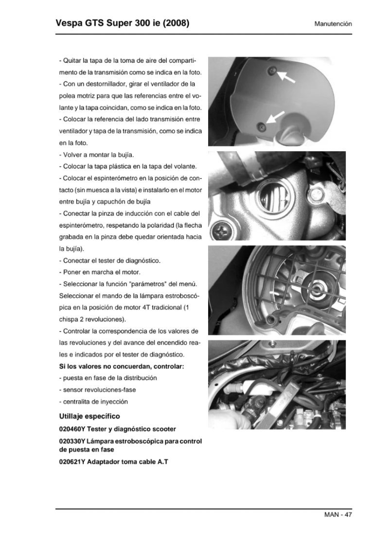 Manual de Taller Vespa GTS Gts 300 2008 - Imagen 3