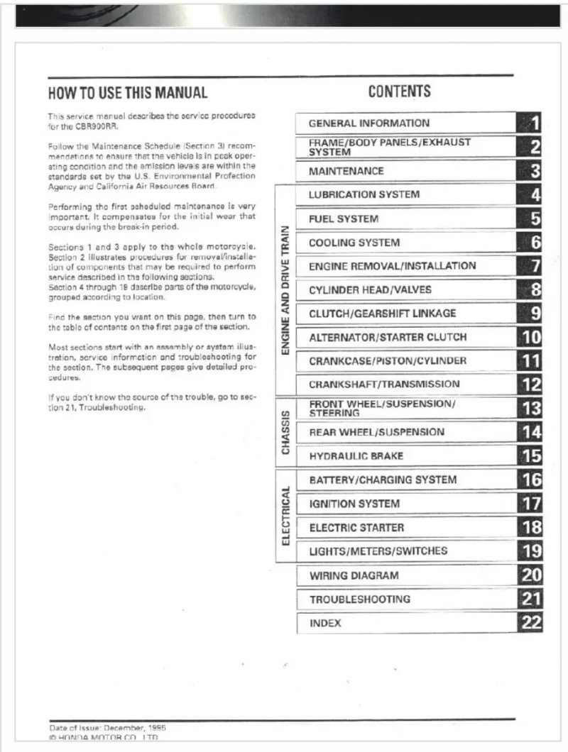 Manual de Taller Honda CBR900RR 1996-1998 - Imagen 2