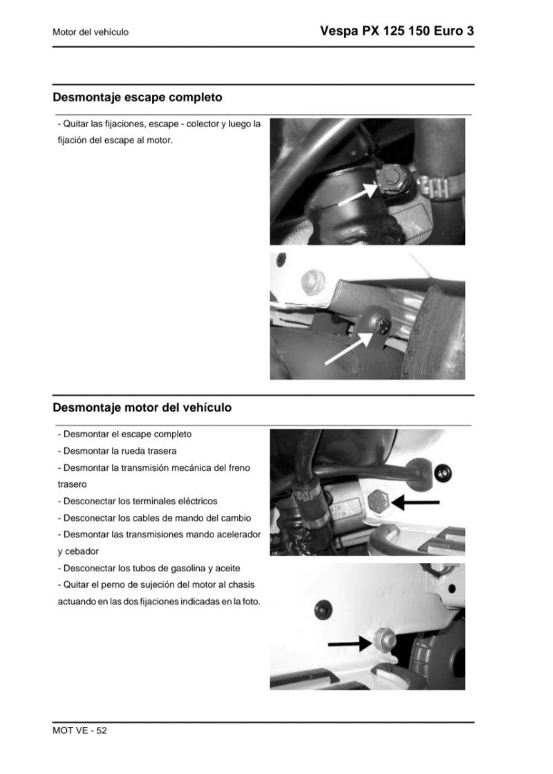 Manual de Taller Vespa PX 125 150 Euro 3 - Imagen 3