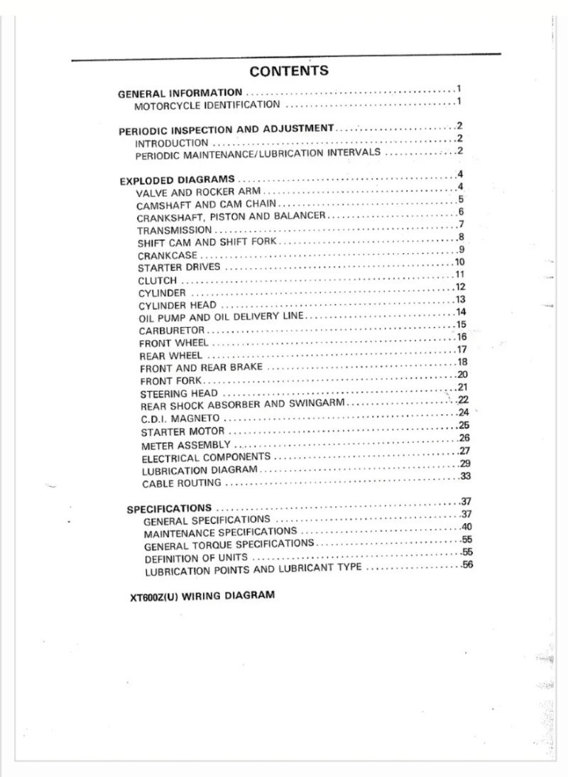Manual de Taller XT600Z(U) 1988 - Imagen 2