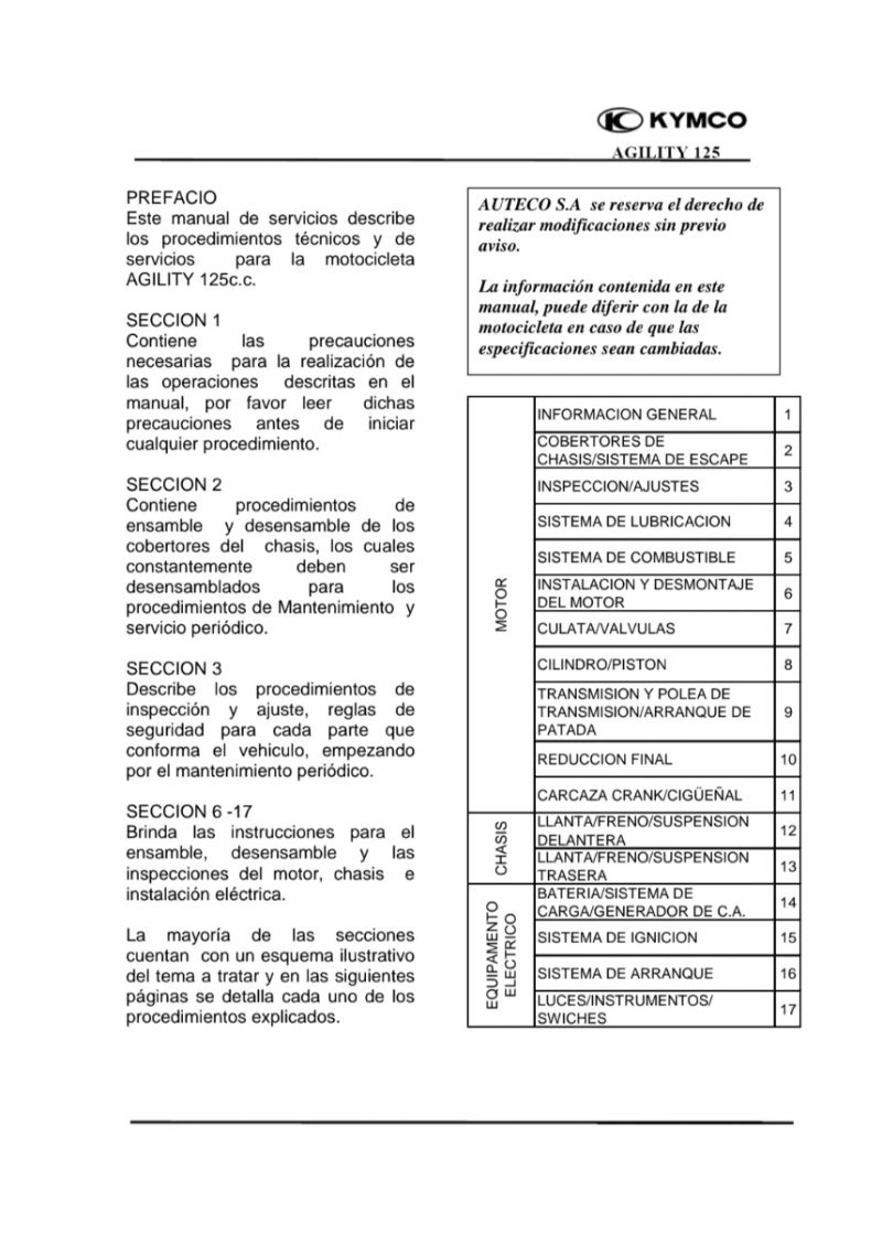 Manual de Taller Kymco Agility 2016 - Imagen 2