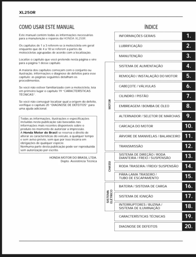 Manual de Taller Honda XL250R 1983 - Imagen 2