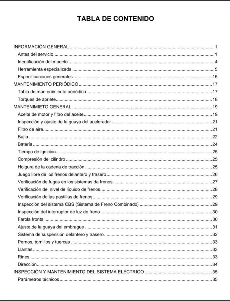 Manual de Taller Benelli TT150 2019 - Imagen 2