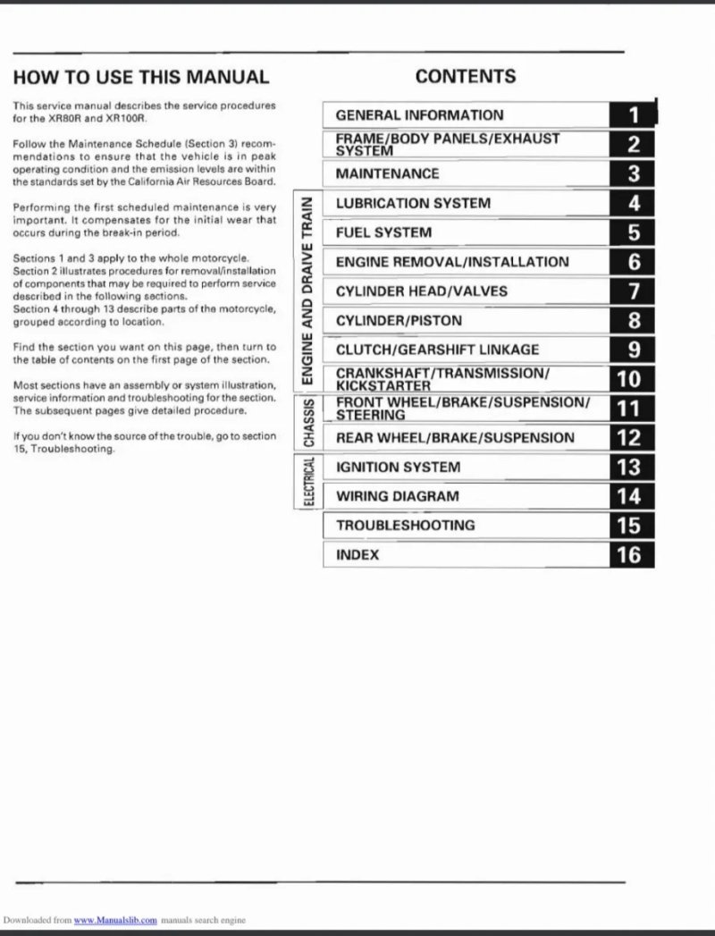 Manual de Taller Honda XR80R XR100R 1998-2003 - Imagen 2