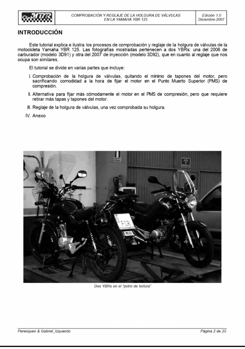 Manual de Taller Yamaha YBR 125 (2007) - Imagen 2