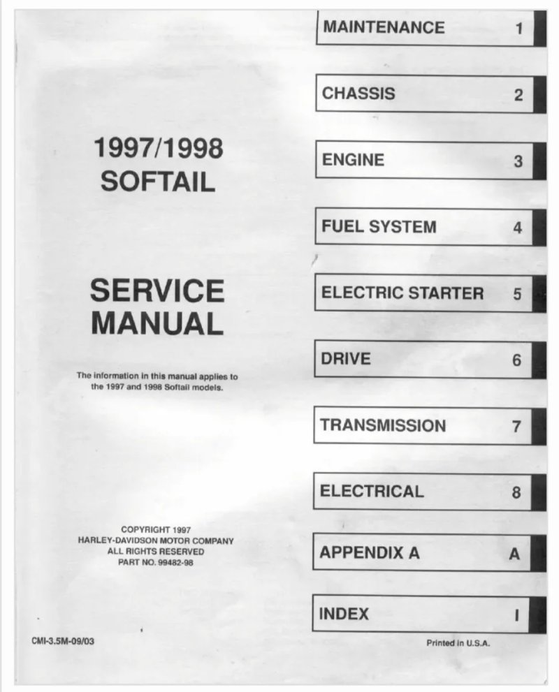 Manual de Taller Harley-Davidson Softail 1997-1998 - Imagen 2