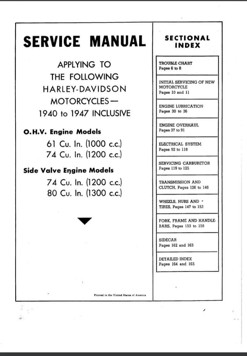 Manual de Taller Harley-Davidson 1940-1947 - Imagen 2