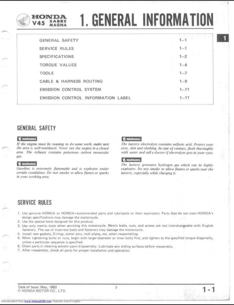 Manual de Taller Honda V45 Sabre VF750S VF750C 1982-1983 - Imagen 2