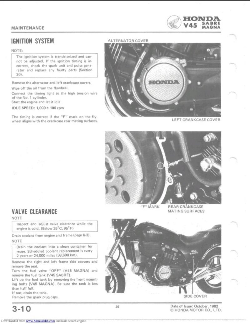Manual de Taller Honda V45 Sabre VF750S VF750C 1982-1983 - Imagen 3