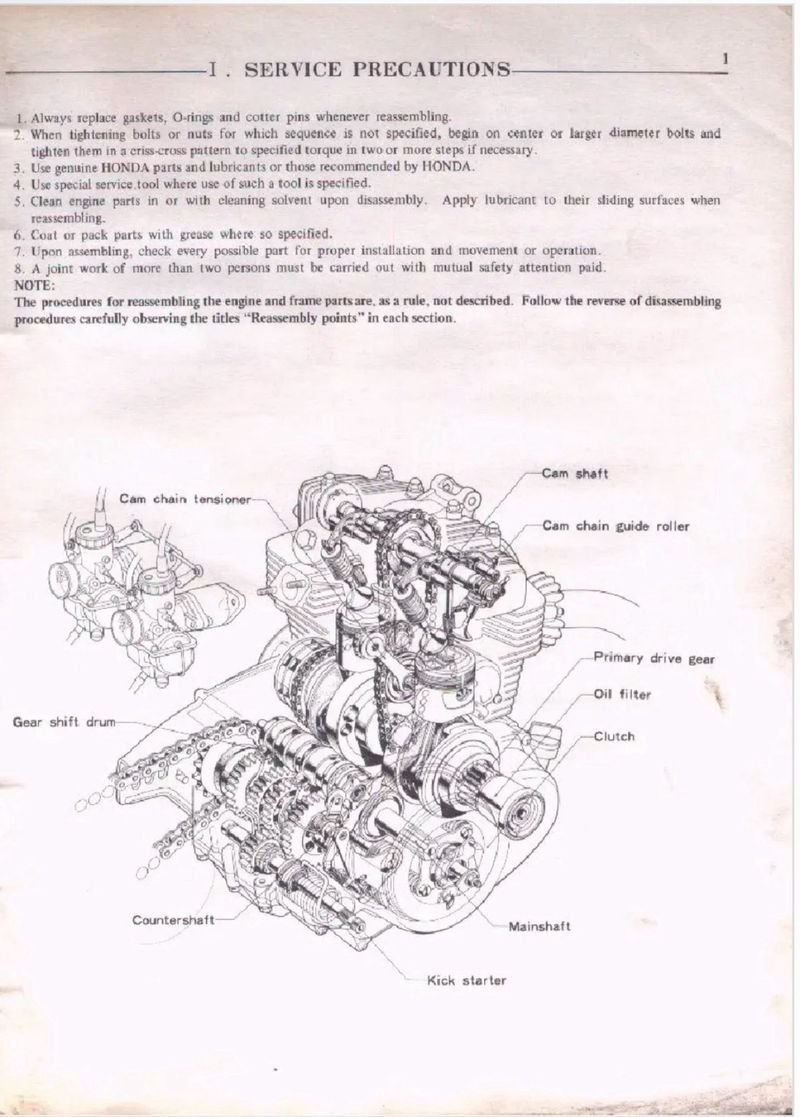 Manual de Taller Tienda Honda CB200-CL200 1974 - Imagen 3