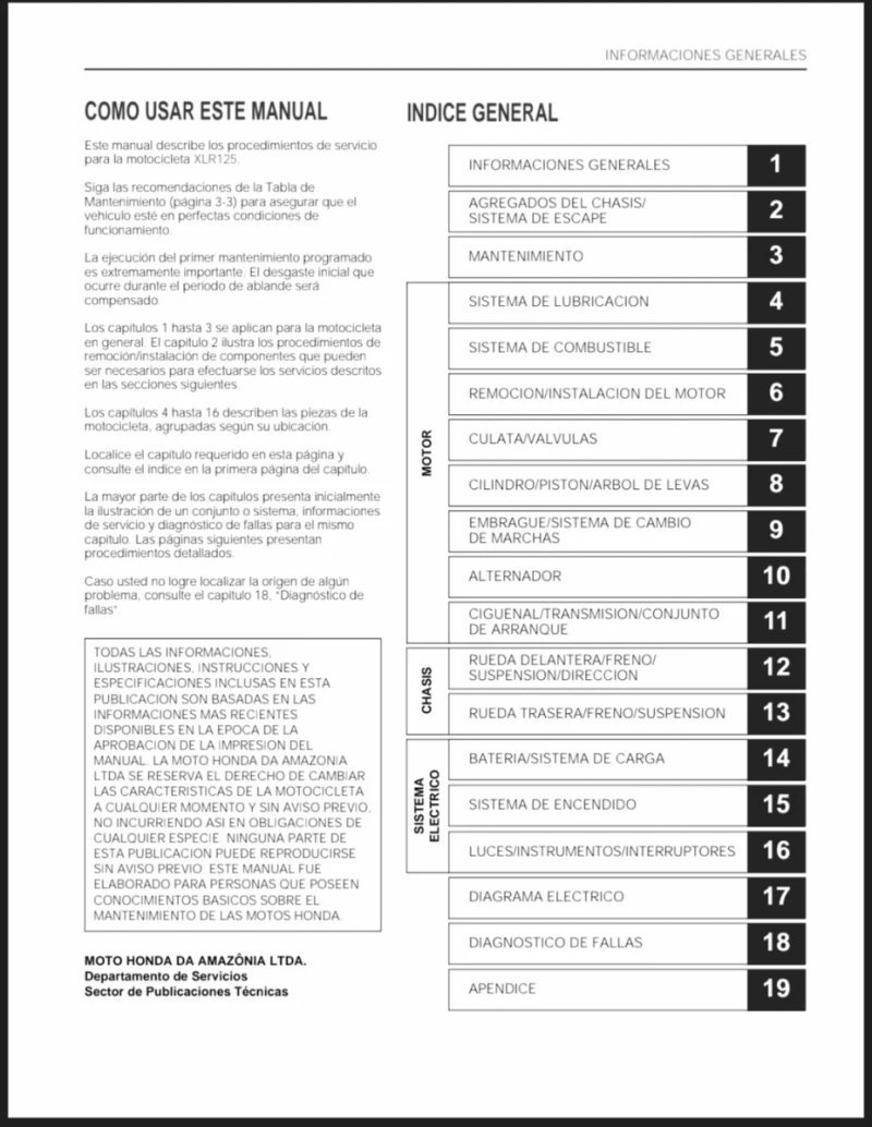 Manual de Taller Honda XLR125 1979 - Imagen 2