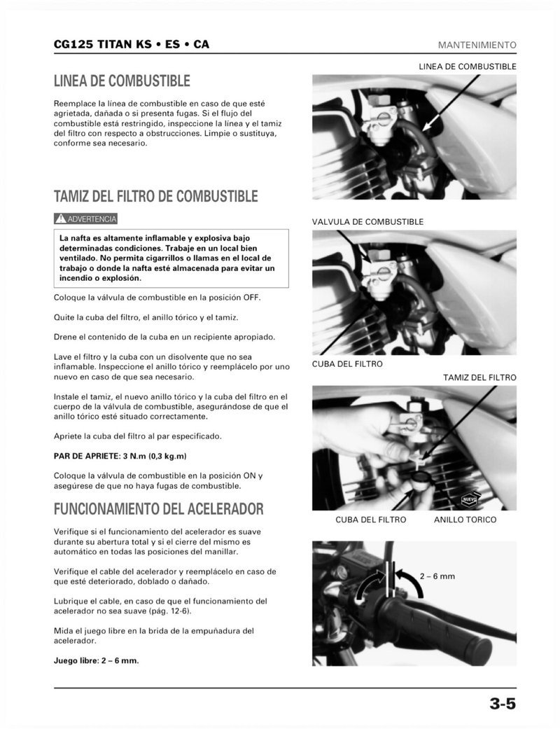 Manual de Taller Honda CG125 Titan KS/ES/Cargo 2008 - Imagen 3