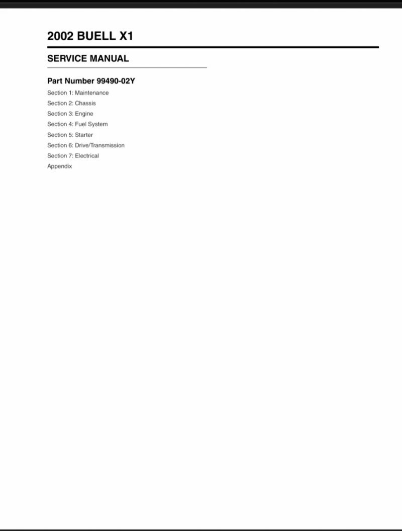 Manual de Taller Buell 2002 - Imagen 2