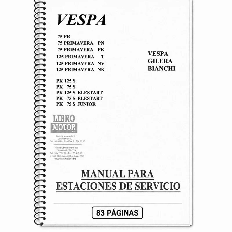 Manual de Taller VespaPK125 PK75 Primavera Elestar