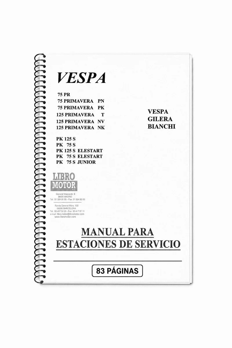 Manual de Taller VespaPK125 PK75 Primavera Elestar
