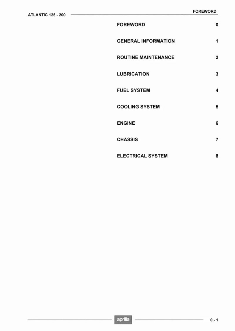 Manual de Taller Aprilia Atlantic 2002 - Imagen 2