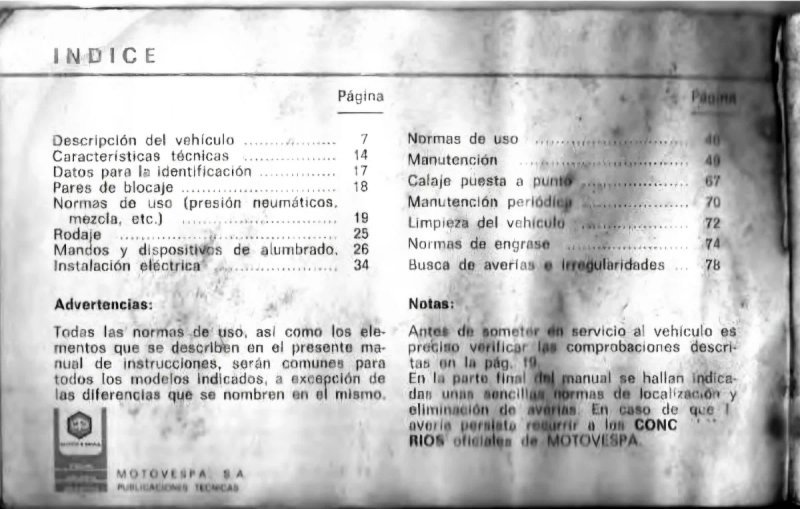Manual de Taller Vespa PX 150 E / PX 200 E 1985 - Imagen 2