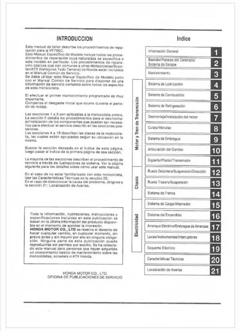 Manual de Taller Honda VF750C - Imagen 2