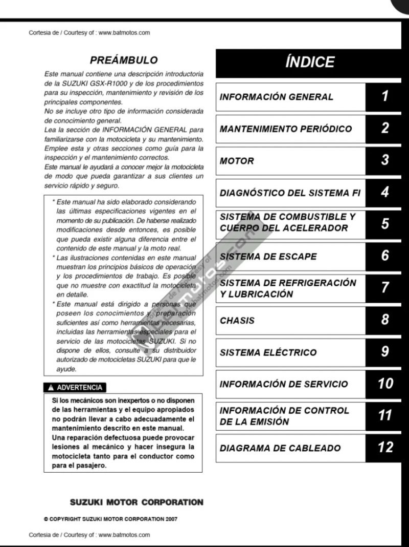 Manual de Taller Suzuki GSX-R1000 2007 - Imagen 2
