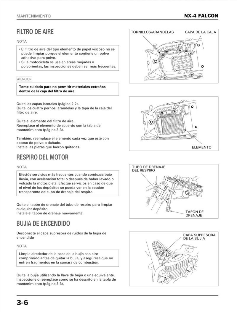 Manual de Taller Honda NX-4 Falcon 2017 - Imagen 3