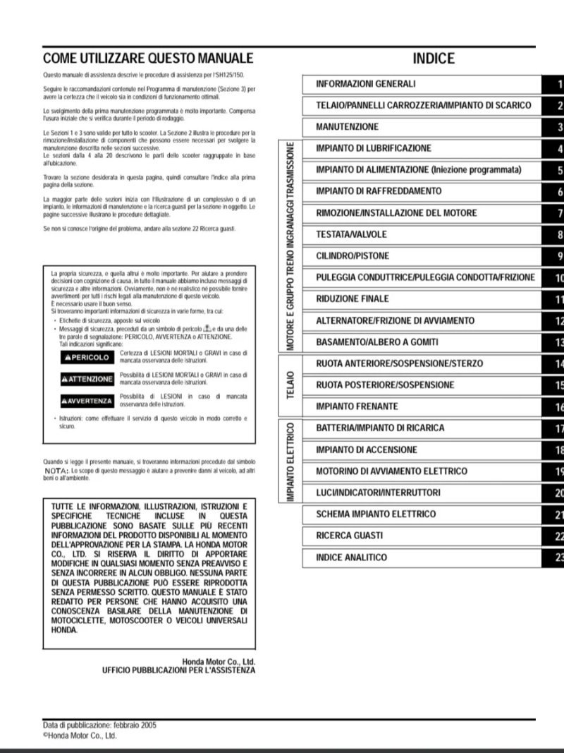Manual de Taller Honda SH125/SH150 2005 - Imagen 2