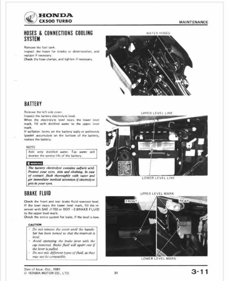 Manual de Taller Honda CX500 Turbo 1982 - Imagen 3