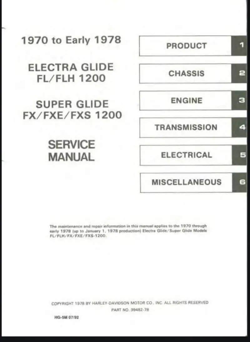 Manual de Taller Harley-Davidson FL/FLH y FX/FXE/FX - Imagen 2