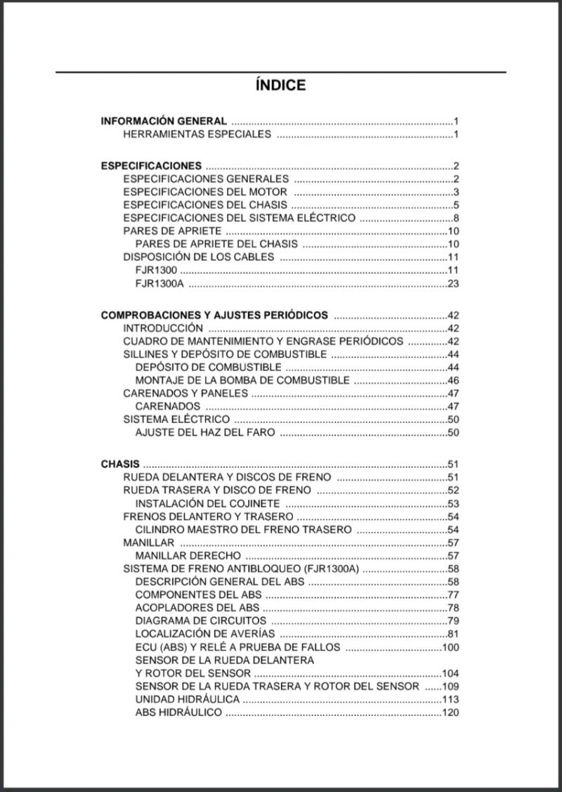 Manual de Taller Yamaha FJR1300(R)/A(R) 2003 - Imagen 2