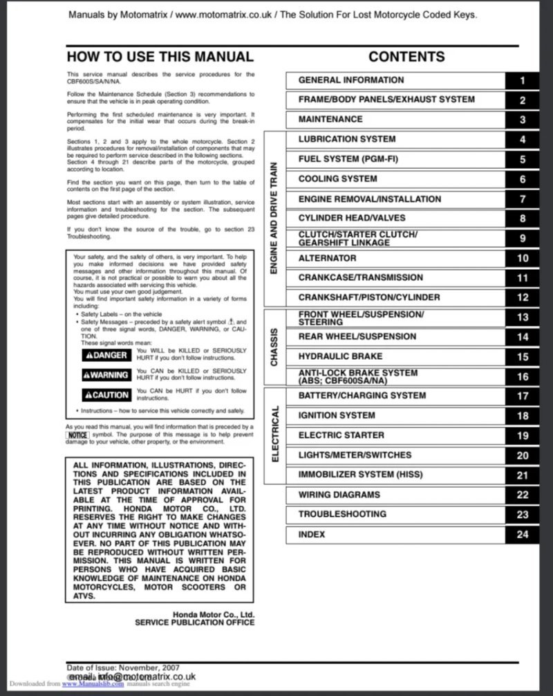 Manual de Taller Honda CBF1000 (2006-2008) - Imagen 2