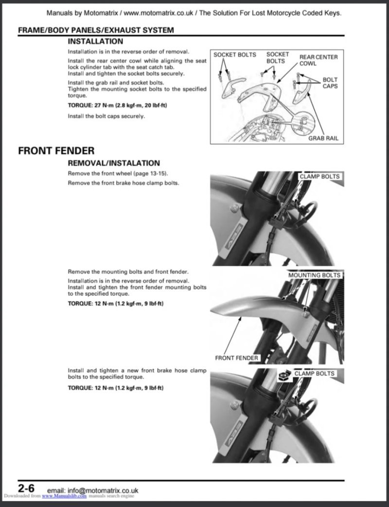 Manual de Taller Honda CBF1000 (2006-2008) - Imagen 3