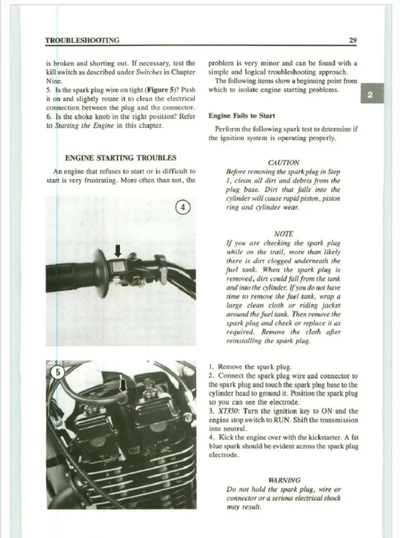 Manual de Taller Yamaha XT350 TT350 1985-2000 - Imagen 3